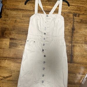 Free People Stylish Cream Denim Button-Down Dress